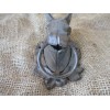 Large CAST IRON Horse Head Ring Hitching Post Barn Holder