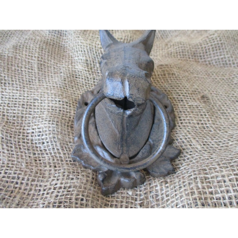 Large CAST IRON Horse Head Ring Hitching Post Barn Holder
