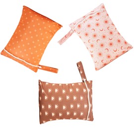 Happy Flute HappyFlute 3 Set Wet Bag Storage Bag Waterproof Washable Travel Bags, Beach, Pool, Gym Bag for Swimsuits & Wet Clothes (Sun)