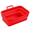 Silicone Baking Pan Foldable Fryer Pot Heighten Edge Dual Handle
