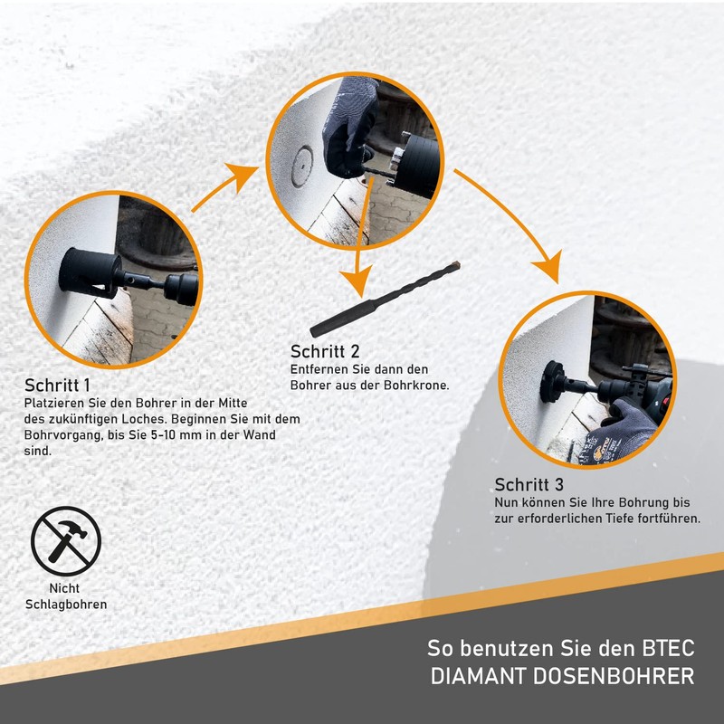 Diamond Socket Drill Bit for Masonry with SDS-Plus Socket -