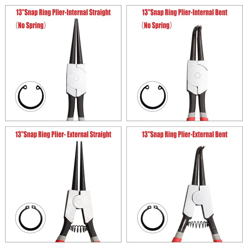 LEONTOOL 13-Inch Snap Ring Plier Heavy Duty Internal Circlip Pliers