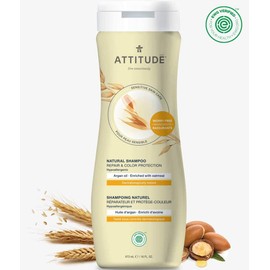 ATTITUDE Shampoo for Sensitive Skin, Safe for Color-Treated Hair, EWG Verified, Hypoallergenic, Argan Oil, 16 Fl. Oz.