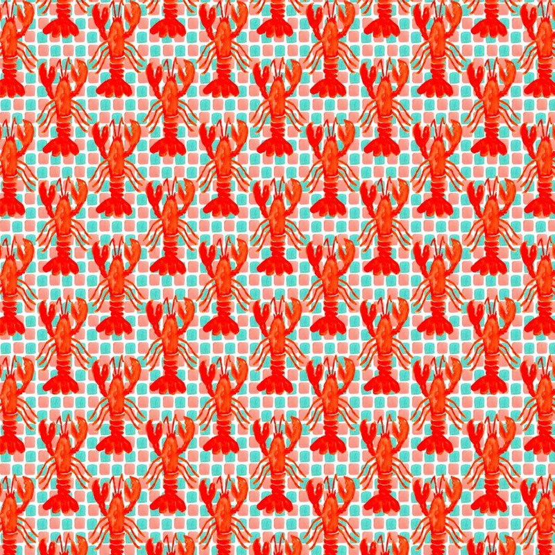 GRAPHICS & MORE Lobster Tiles Gift Wrap Wrapping Paper Rolls