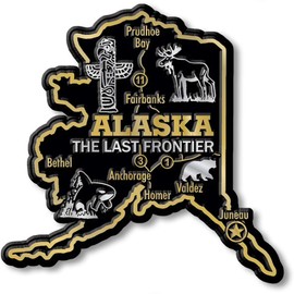 Alaska Giant State Map Souvenir Magnet
