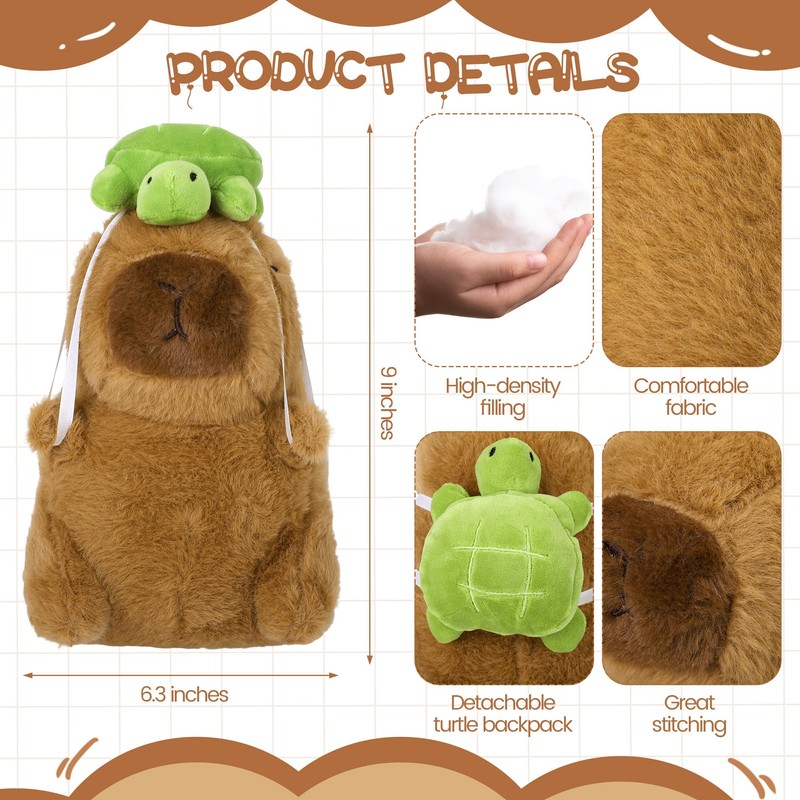 Aodaer 75 Pcs Capybara Plush Toy Set with Stuffed Capybara
