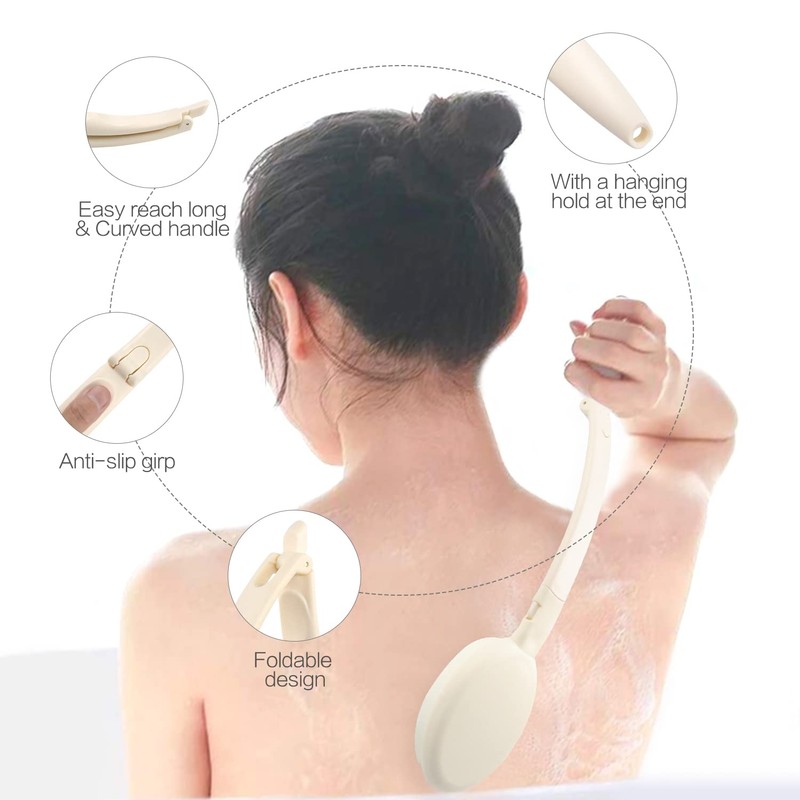 LFJ Body Lotion Applicator for Back, Foldable Long Handled Oils