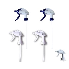 Epioneer 4-Pack Replacement Spray Nozzle, Compatible with Zep 32oz Bottles, Heavy-Duty Trigger Sprayer for Home & Industrial Use, Adjustable High-Output (Neck Size 28/400 or 45/400)（2 white/2 blue）