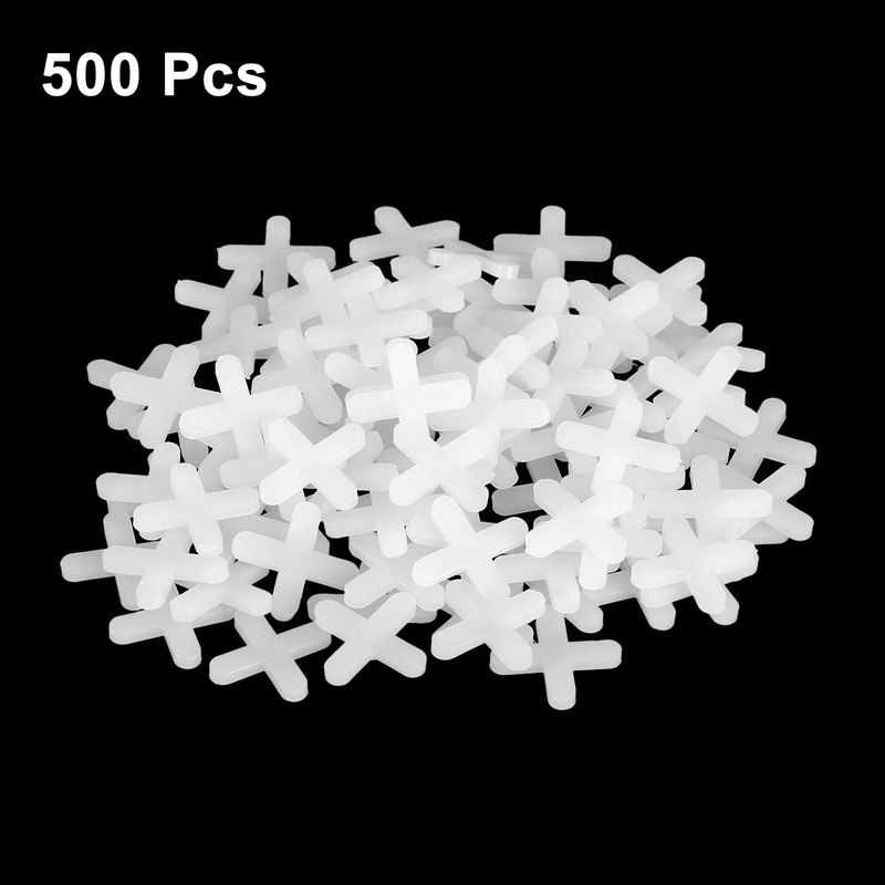 sourcing map 500Pcs Tile Spacers, 4mm 5/32" Cross Shape Wall
