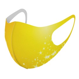 Smakore 013812 Design Mask, Set of 2, Polyester, Washable, Cloth Mask, Unisex, Star Pattern, Yellow