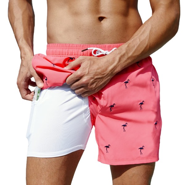 Arcweg Men's Swimming Shorts with Compression Liner Mens Swimming Trunks
