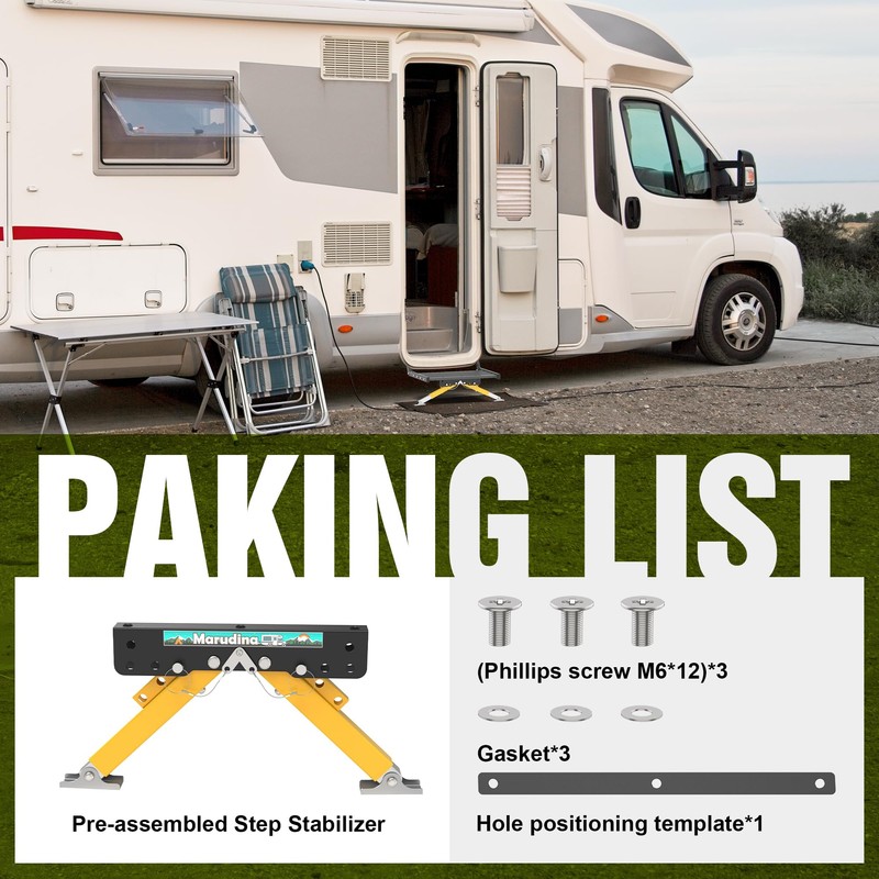 Marudina Upgraded RV Step Stabilizer kit for Travel Trailers/5th Wheels/Motorhomes,