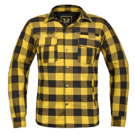 TIGER MOTO Armored Motorcycle Hoodie for Men – CE-Approved Riding Shirt (US, Alpha, Medium, Large, Regular, Regular, Yellow)