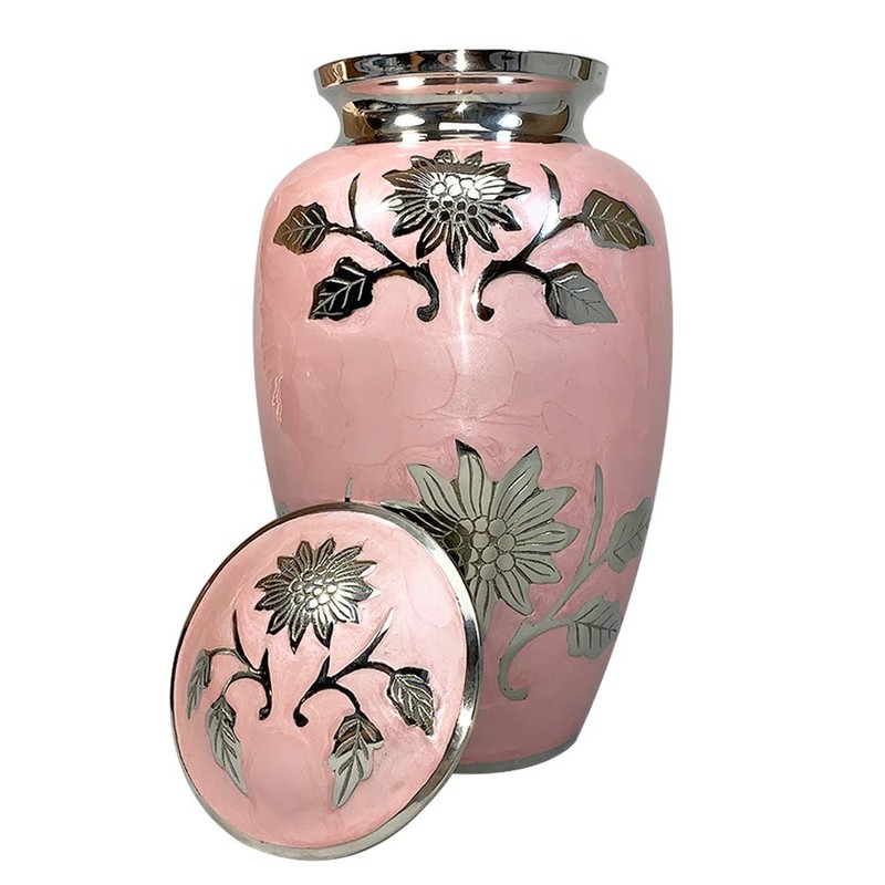 Human Funeral Cremation Urn, Large Size Pink Human Ash Urn