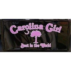 AES South Carolina SC Carolina Girl Pink and Black Aluminum License Plate Tag