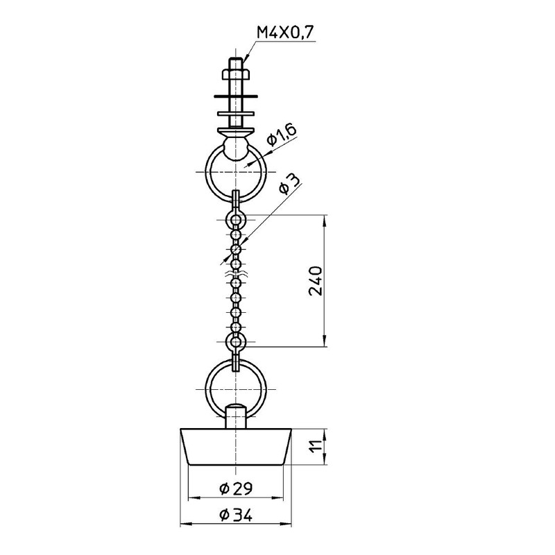 SANEI PH28 Rubber Stopper for Washrooms, Heaton with Sari Outer