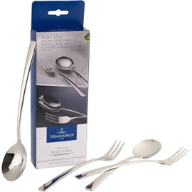 Villeroy & Boch Daily Line Specials Spaghetti Cutlery Set, 12 Pieces, Dishwasher Safe, Pasta Cutlery, with Spaghetti Fork / Pasta Fork and Spaghetti Spoon/Pasta Spoon, Fork and Spoon, Stainless Steel