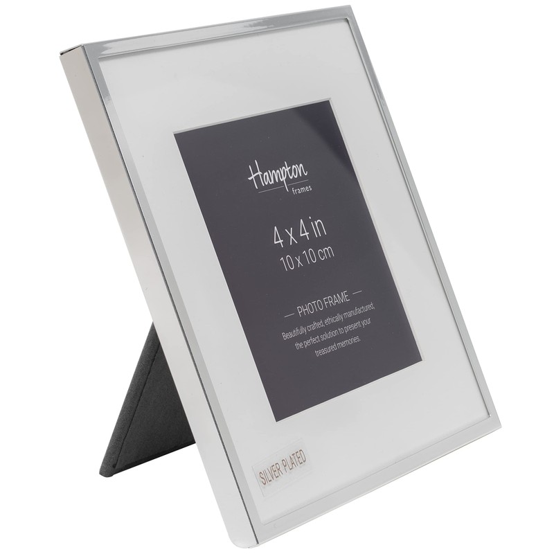 Hampton Frames MAYFAIR 4x4 (10x10cm) Silver Square Photo Picture Frame