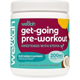 Wellah Bebida pre-entrenamiento para empezar a entrenar (sabor a Blue Hawaii, 30 porciones)                                                           