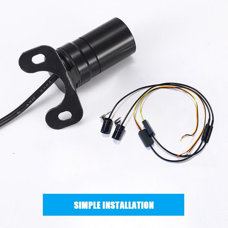 OBEST Motorcycle Modification Light, Angel Wing-Shaped LED Projection Light, Non-Perforated