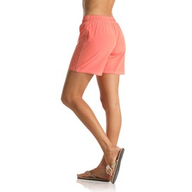 Rocorose Women's Board Shorts Fast Drying Water Sports Side Pocket Biker Shorts Orange L