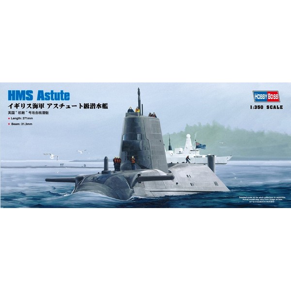 Hobbyboss 1:350 Scale HMS Astute Assembly Kit ,Grey,Navy