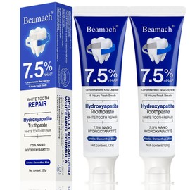 Beamach Hydroxyapatite Toothpaste - Fluoride-Free Nano Hydroxyapatite Toothpaste 7.5 | Enamel Repair | Breath Freshening | Mild Mint | Appropriate for Sensitive Teeth 4.23oz (2)