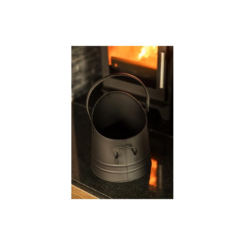 HomeZone Black Coal Bucket Fireside Accessories Kindling, Log, Coal &