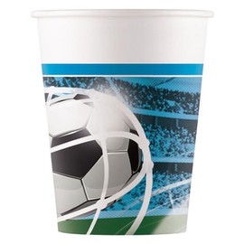 Procos 93746 FSC Paper Cups Football Soccer Fans Party (200ml), 8 Pieces, multicolour