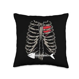 Xray Stomach Fish Bone Funny Cool Easy Christmas Gift Throw Pillow