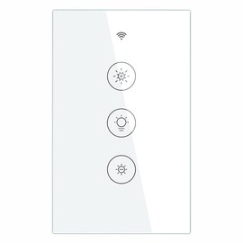 MOES WiFi RF Smart Light Dimmer Switch, Smart Life/Tuya APP Relay Status Backlight Switch Off RF Remote Control Voice Compatible with Alexa Google Assistants, White Touch