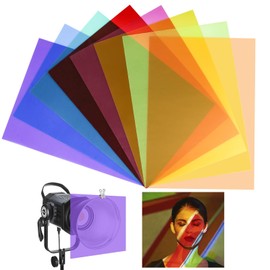Pack of 8 Heat Resistant Film for Lamps, 8 Colour Films Gel, A4 Transparent Colour Film for LED Lamps, Colour Filter Film for Photo Lamp, Headlight, Photo Studio Strobe (29.7 x 21 cm)