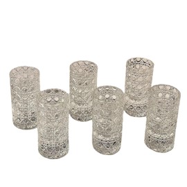 酒杯钻石无柄酒杯 6 件套 – 优雅 耐用,防溢设计,非常适合高度酒、鸡尾酒、威士忌、日常使用、晚宴派对和娱乐