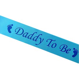 Daddy to Be Sash Blue, Satin Baby Shower Decorations, Gifts for Her, Sashes Bundles Daddy - Big Sister - Grandma - Nanny - Auntie to Be, 3 Colours (Pink, Blue, White)
