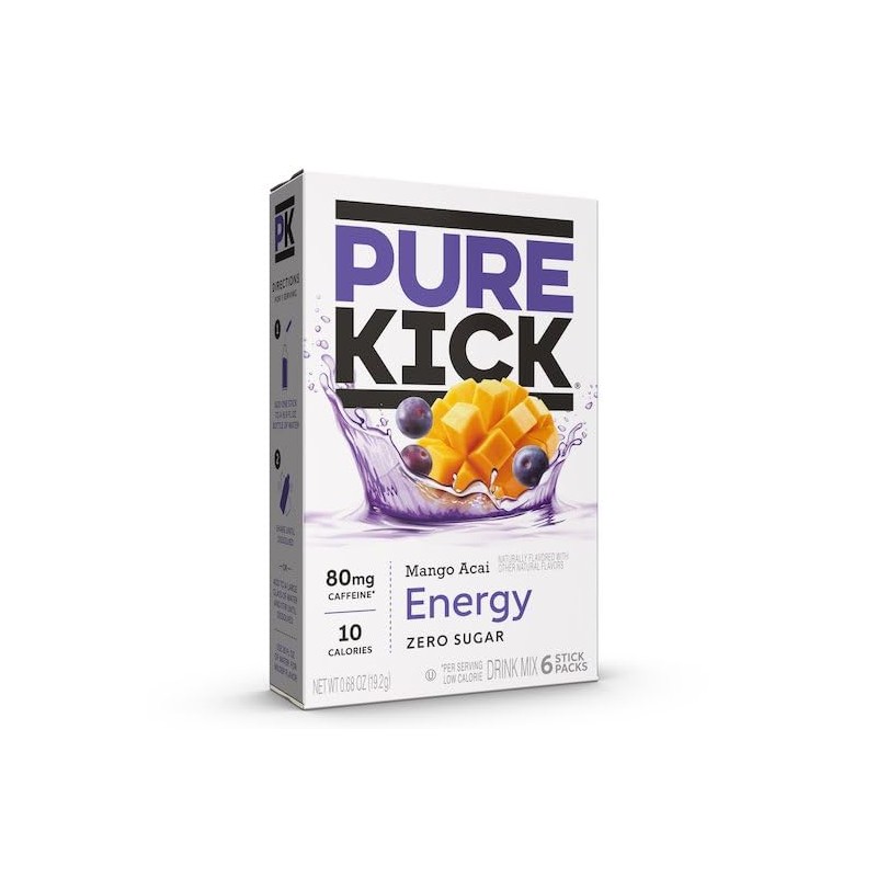 Pure Kick Energy Singles To Go Drink Mix, Variety Pack,