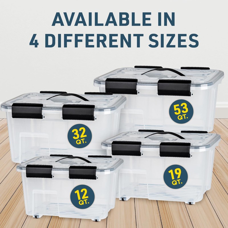 Lifemaster Stackable Storage Box Set - 6 Pieces 12 Quarts
