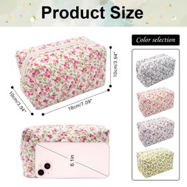 Long Keeper Floral Small Makeup Bag Cosmetic Bags Women Travel Toiletry Bag Wash Bag Portable Makeup Organizer Pouch (Red Green)