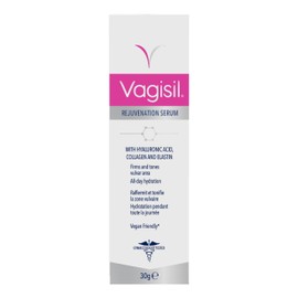 Vagisil Feuchtigkeitsspendendes und verjüngendes Serum für die Vulvar-Zone mit Hyaluronsäure, Kollagen und Elastin, spendet Feuchtigkeit, strafft und strafft 30 g