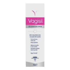 Vagisil Feuchtigkeitsspendendes und verjüngendes Serum für die Vulvar-Zone mit Hyaluronsäure, Kollagen und Elastin, spendet Feuchtigkeit, strafft und strafft 30 g