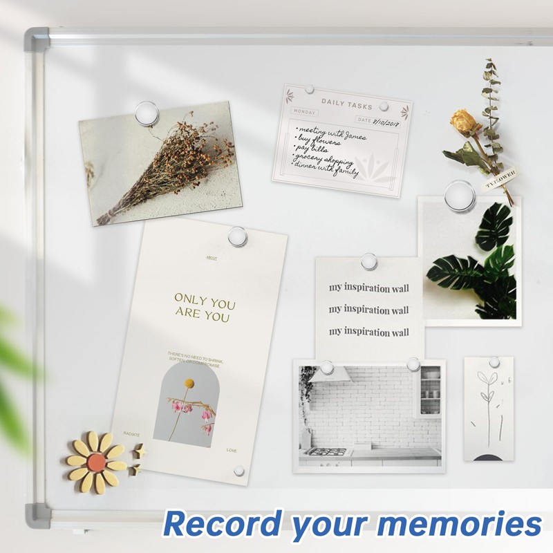 GOOZADA 50Pcs 15x3 mm Fridge Magnets,Silver Refrigerator Magnet, Heavy Duty