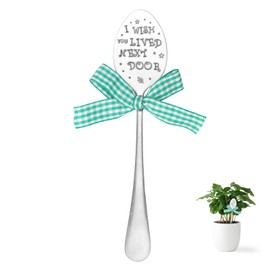 Garden Marker Friendship Gift, Cute Stamped Spoon Plant Markers Plant Labels Metal Garden Art Marker Decorative Sign Container Accessories for Plant Tags Lover Garden Decoration(Color B)