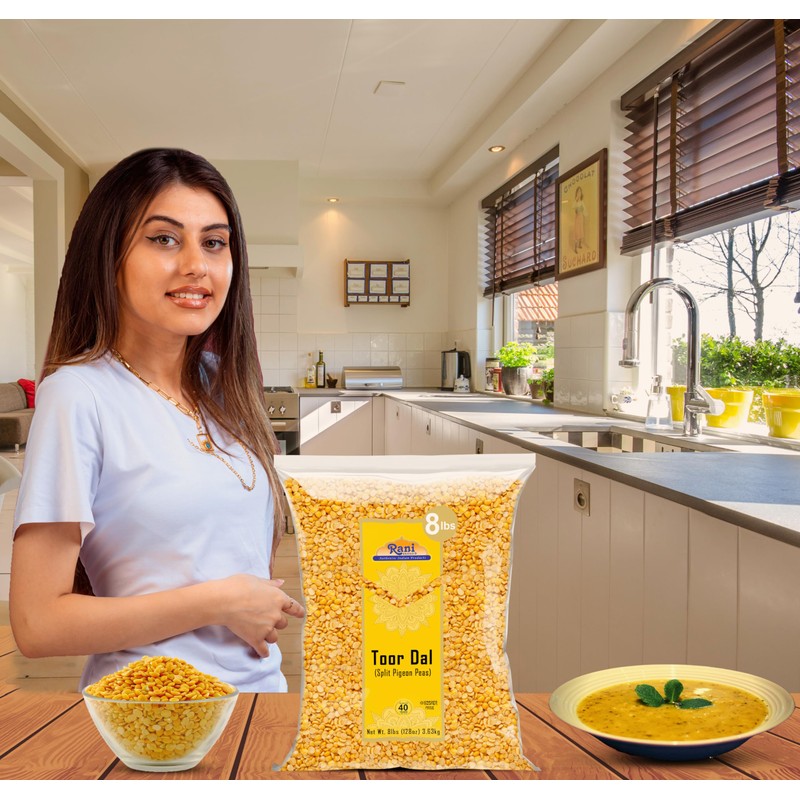 Rani Toor Dal (Split Pigeon Peas) 128oz (8lbs) 3.63kg Bulk