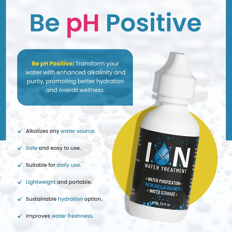 Ion Alkaline Water Drops PH Booster & Water Treatment Drops