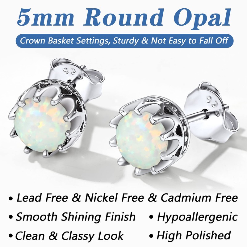 Dainty Stud Earrings for Women Sterling Silver Opad Ear Studs