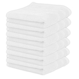 Kaufman - Premium Hand Towels Set for Bathroom, Spa, Gym, and Face Towel 100% Cotton Ring Spun, Ultra Soft Feel and Highly Absorbent Towels (White, 6-PK)