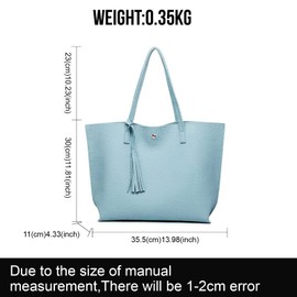 GDFAN Tote Bag for Women,Ladies Handbag,Soft PU Leather Large Capacity Women's Top Handle Shoulder Bag(Blue)