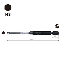VESSEL SS16BP3010 Stepered Bit Ball Point 3 x 100 Opposite Side 1 Piece