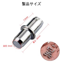 Dowel Shelf Dowel Shelf Receptor Dowel Shelf Support Pin Φ0.2 inch (5 mm) Dowel Insertion Type Shelf Receiver Pin Metal Dowels Used for Securing Shelf Brackets, Bookcases, Cabinets, Wardrobes