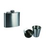 OOTB Flask with 2 Cups, Metal, Silver, 2 x 9
