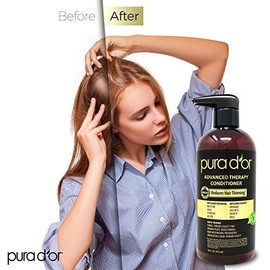 PURA D'OR Advanced Therapy Conditioner For Increased Moisture, Strength, Volume & Texture, No Sulfates, Contains Argan Oil & Biotin, All Hair Types, M